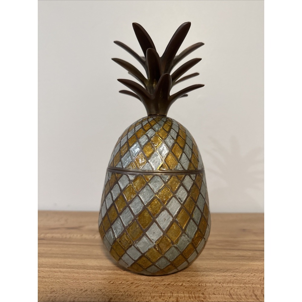 Mid Century Modern Pineapple Pina Colada Cup Jar With Lid Mosaic Retro Tiki MCM